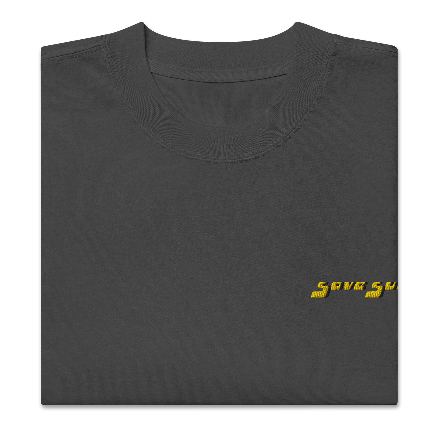 Embroidered Save Sudan Oversized Faded T-Shirt