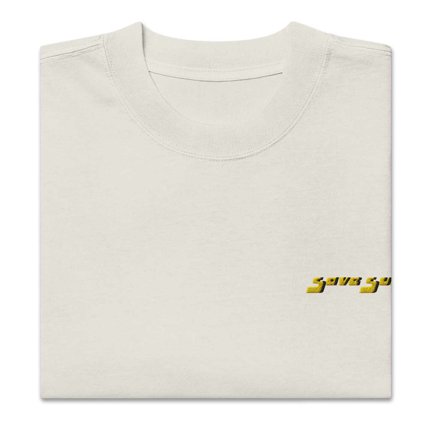 Embroidered Save Sudan Oversized Faded T-Shirt